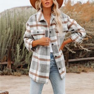 Chic Plaid Women's Blazer Jacket